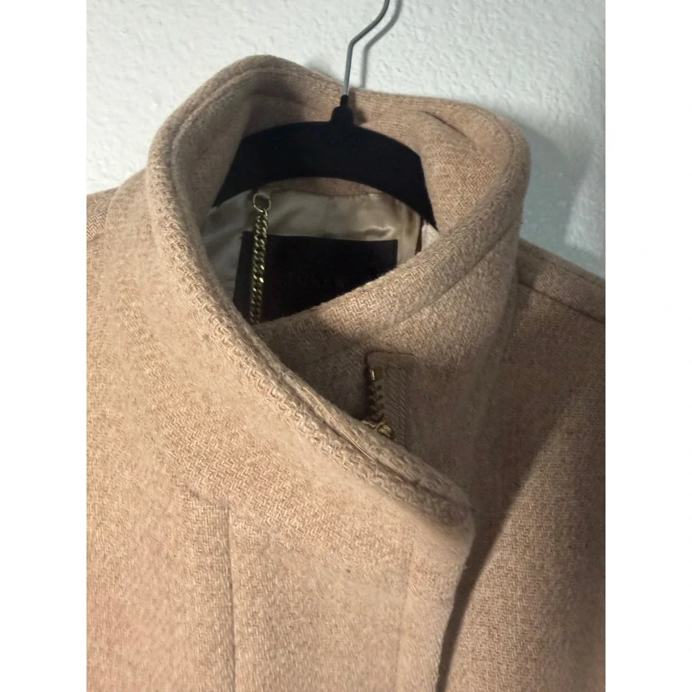 J.Crew Cocoon Coat Stadium Cloth Wool Nello Gori Tan Camel 00 B2770 - Picture 8 of 16